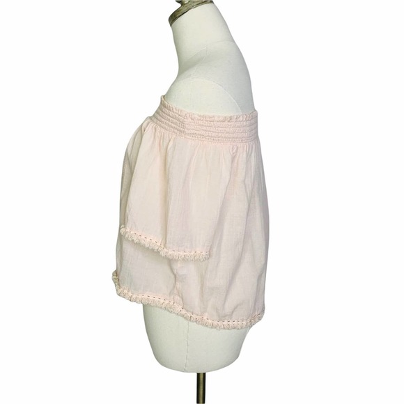 Aerie Off the Shoulder Crop Blouse XS Blush Pink 2653 - Picture 6 of 9